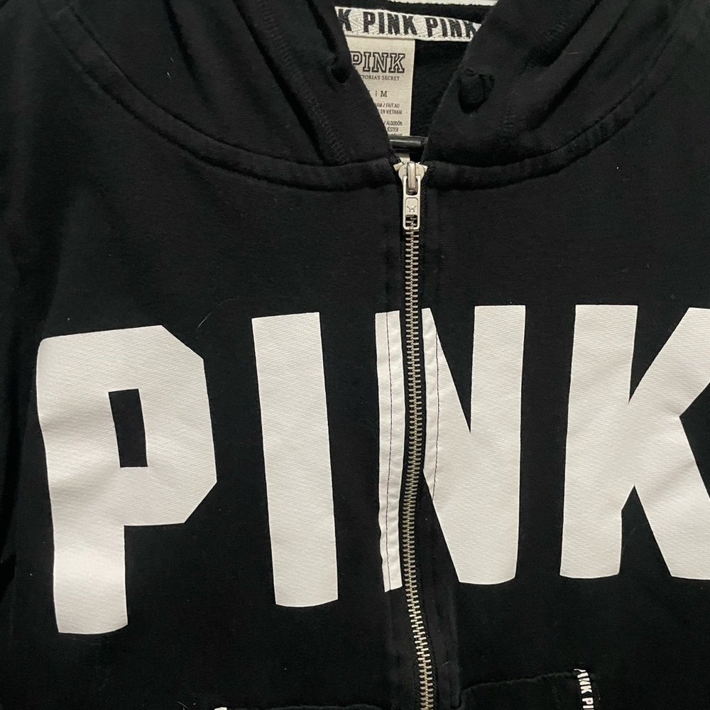 Victoria's Secret PINK Black and White women  Hoodie - Picture 2 of 4